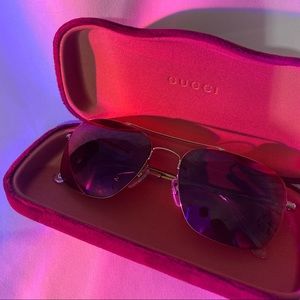 GUCCI 58mm Aviator Sunglasses